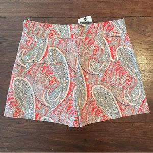 Zara women Dressy Hi waisted shorts. Paisley print size Med